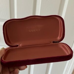 Gucci Burgundy Velvet Eyeglass Case